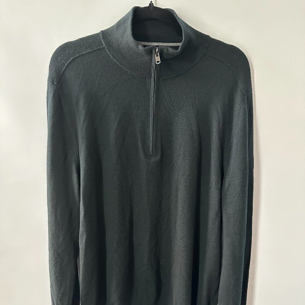 Gap Black XL Quarterzip Wool Sweater - Picture 2 of 8